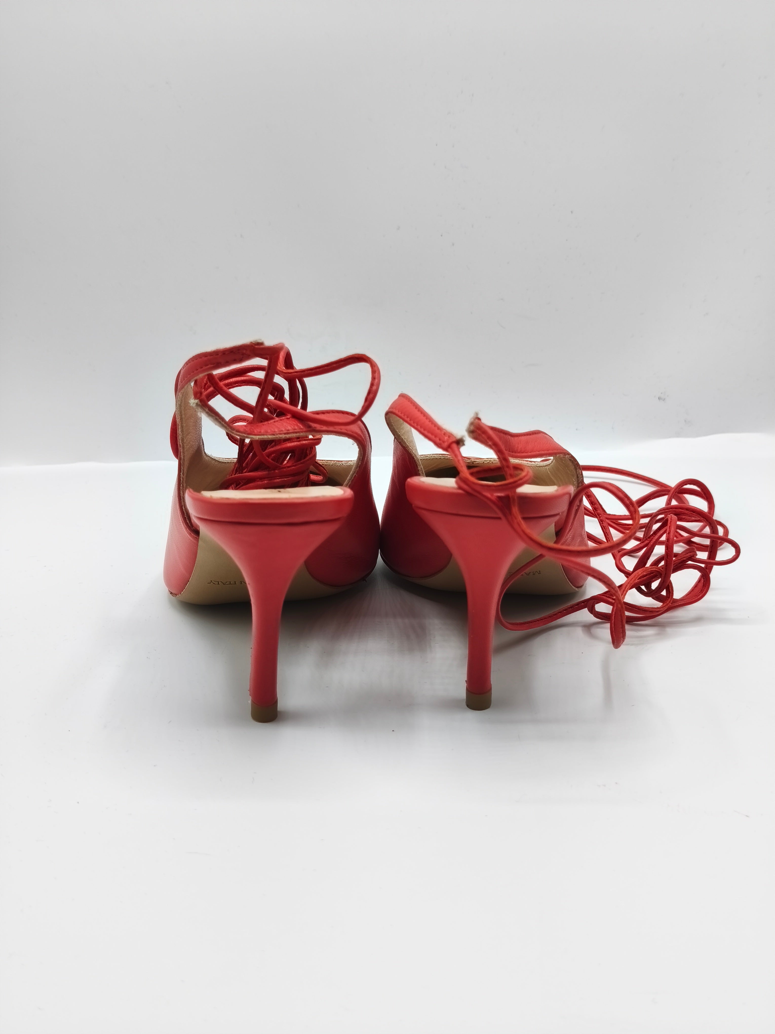 Slingback in pelle con lacci – Tacco 8 cm – Made in Italy