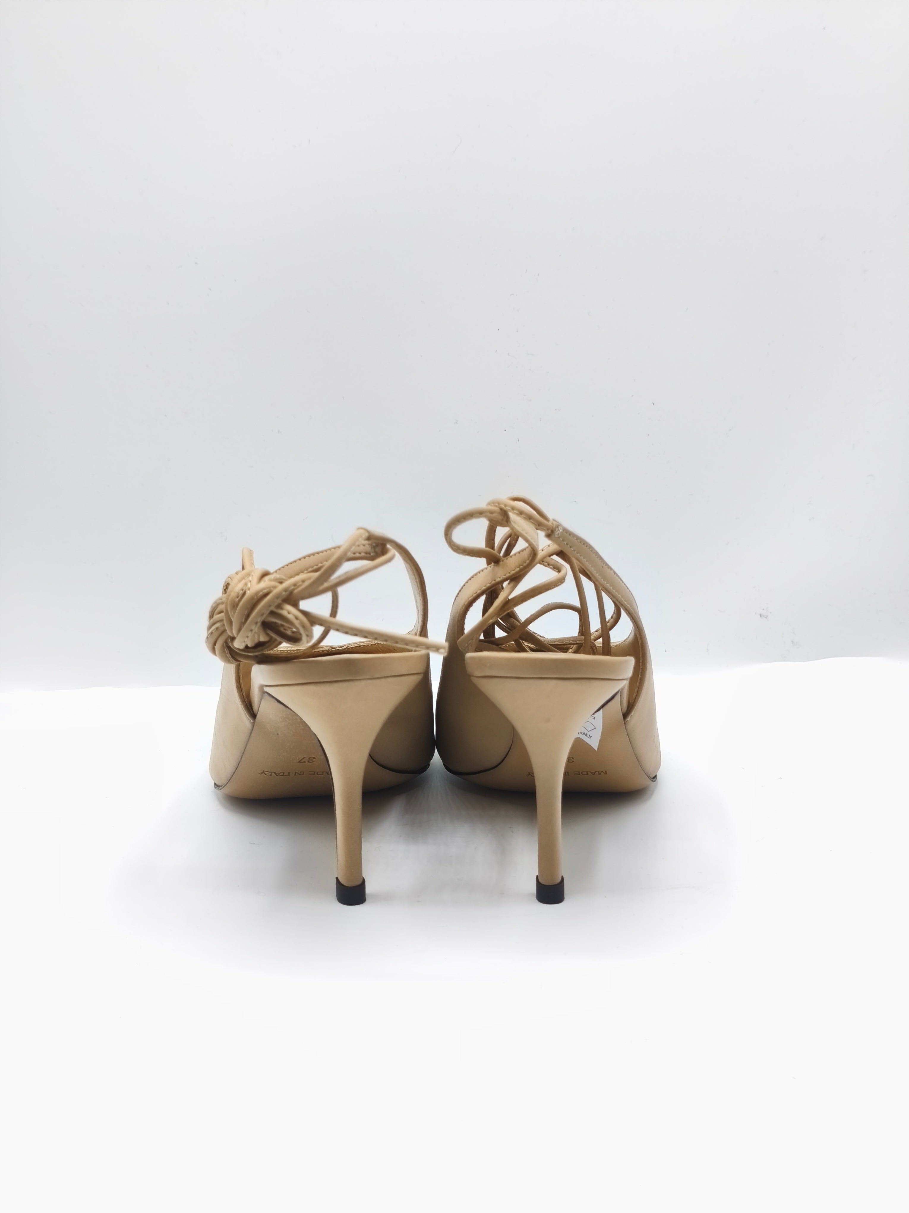 Slingback in pelle con lacci – Tacco 8 cm – Made in Italy