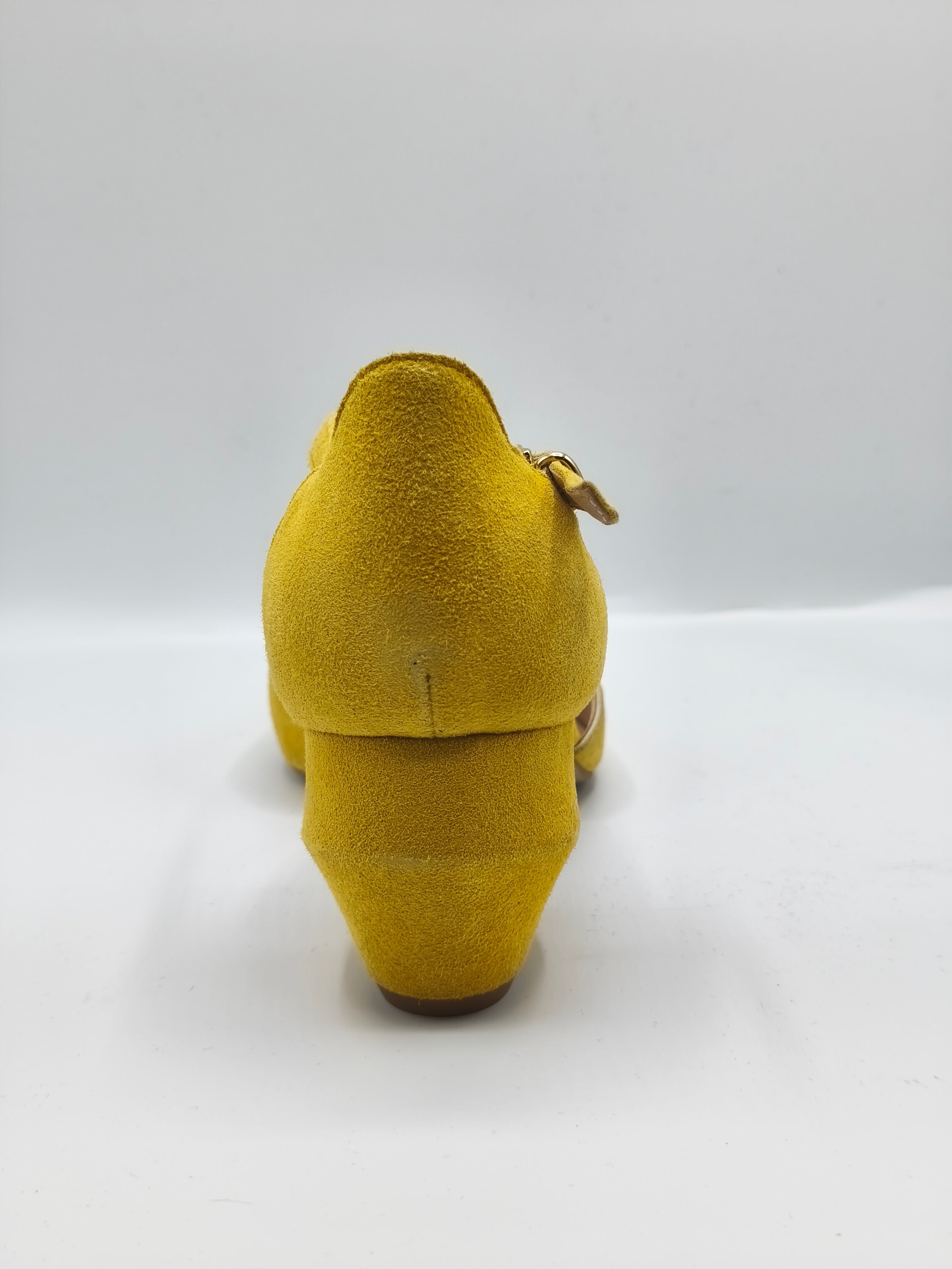 Mary Jane in pelle scamosciata – Tacco scultura 5 cm – Made in Italy