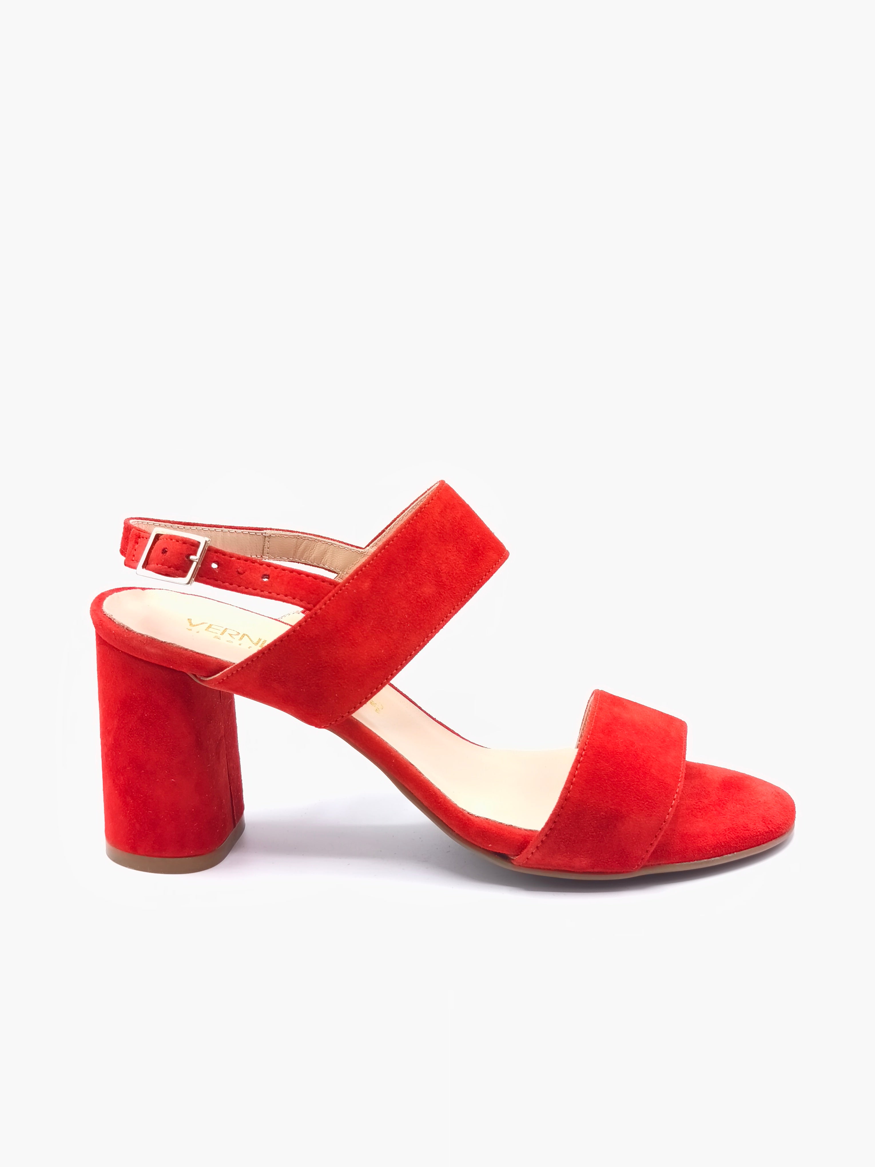 Sandalo in pelle scamosciata – Tacco 8 cm – Made in Italy