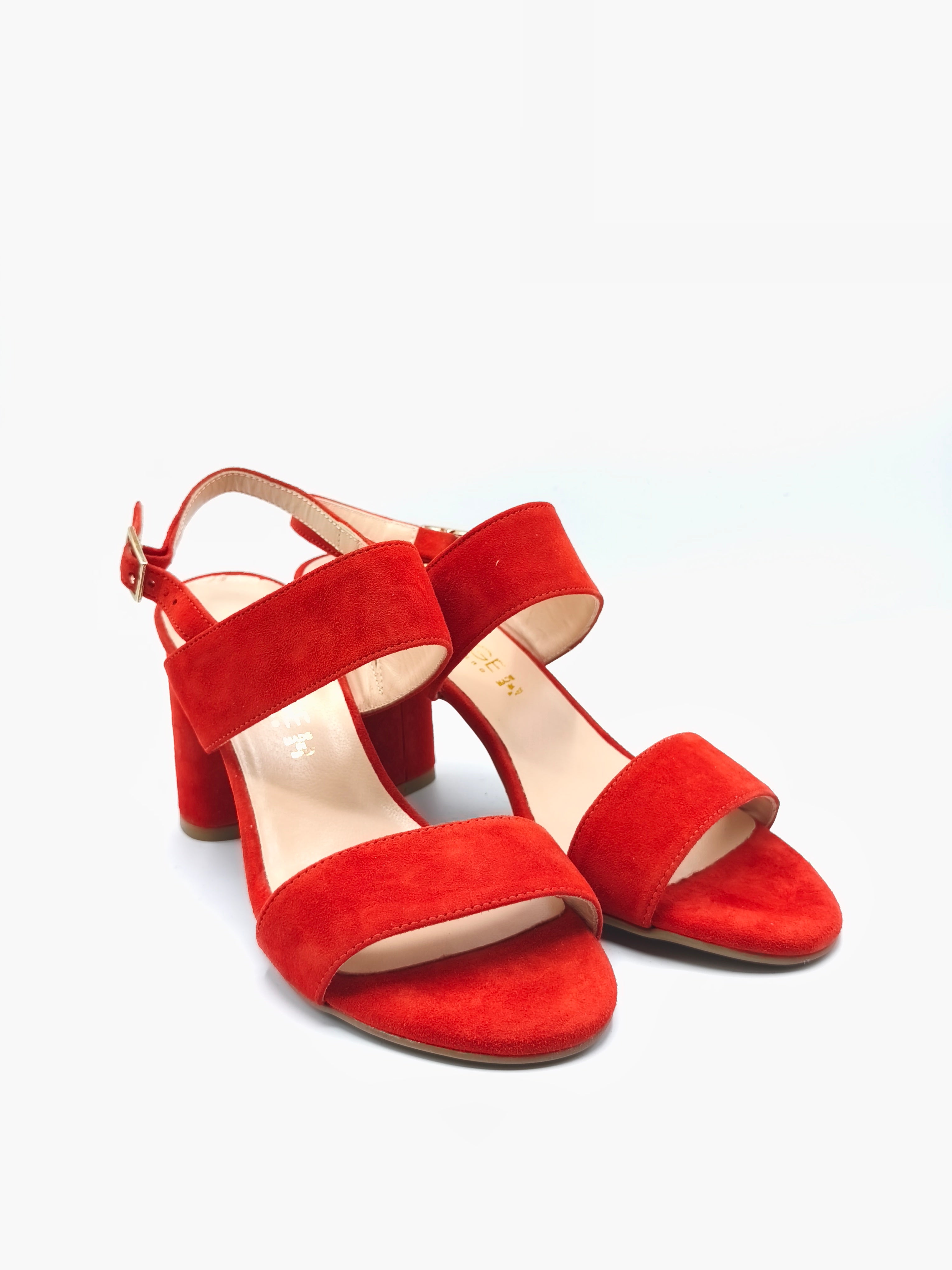 Sandalo in pelle scamosciata – Tacco 8 cm – Made in Italy