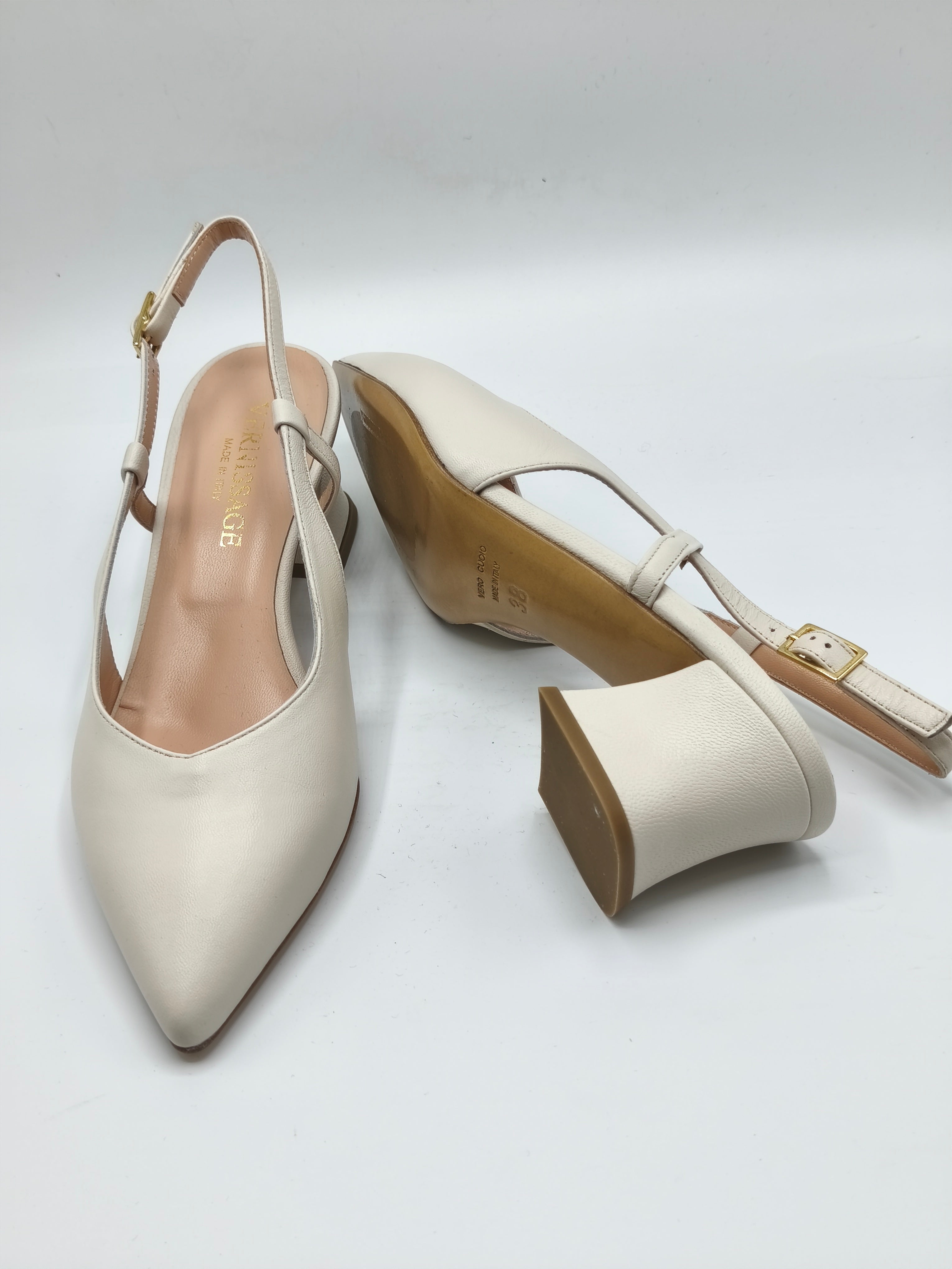 Slingback in pelle made in italy
