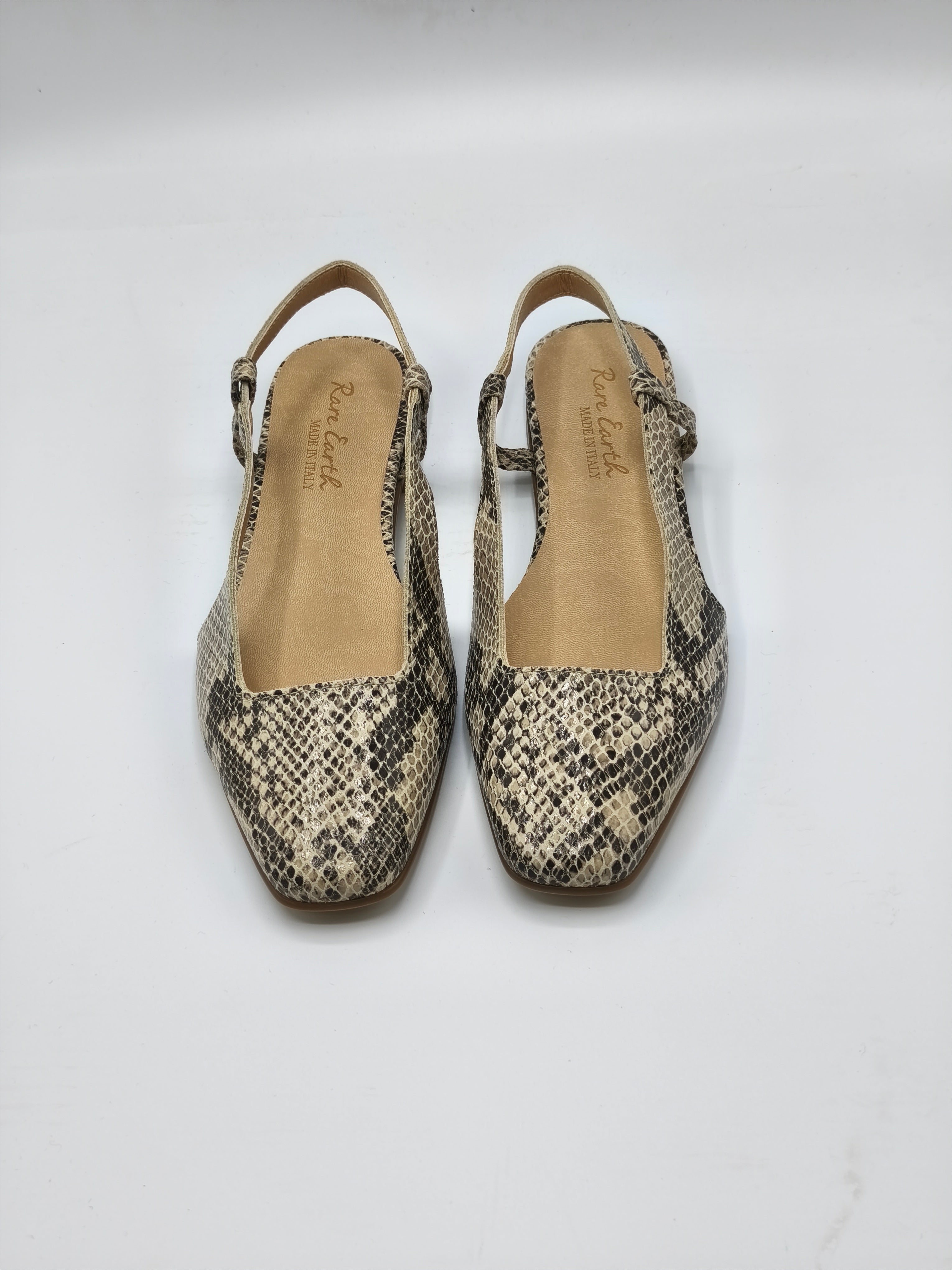 Slingback in pelle stampa pitone