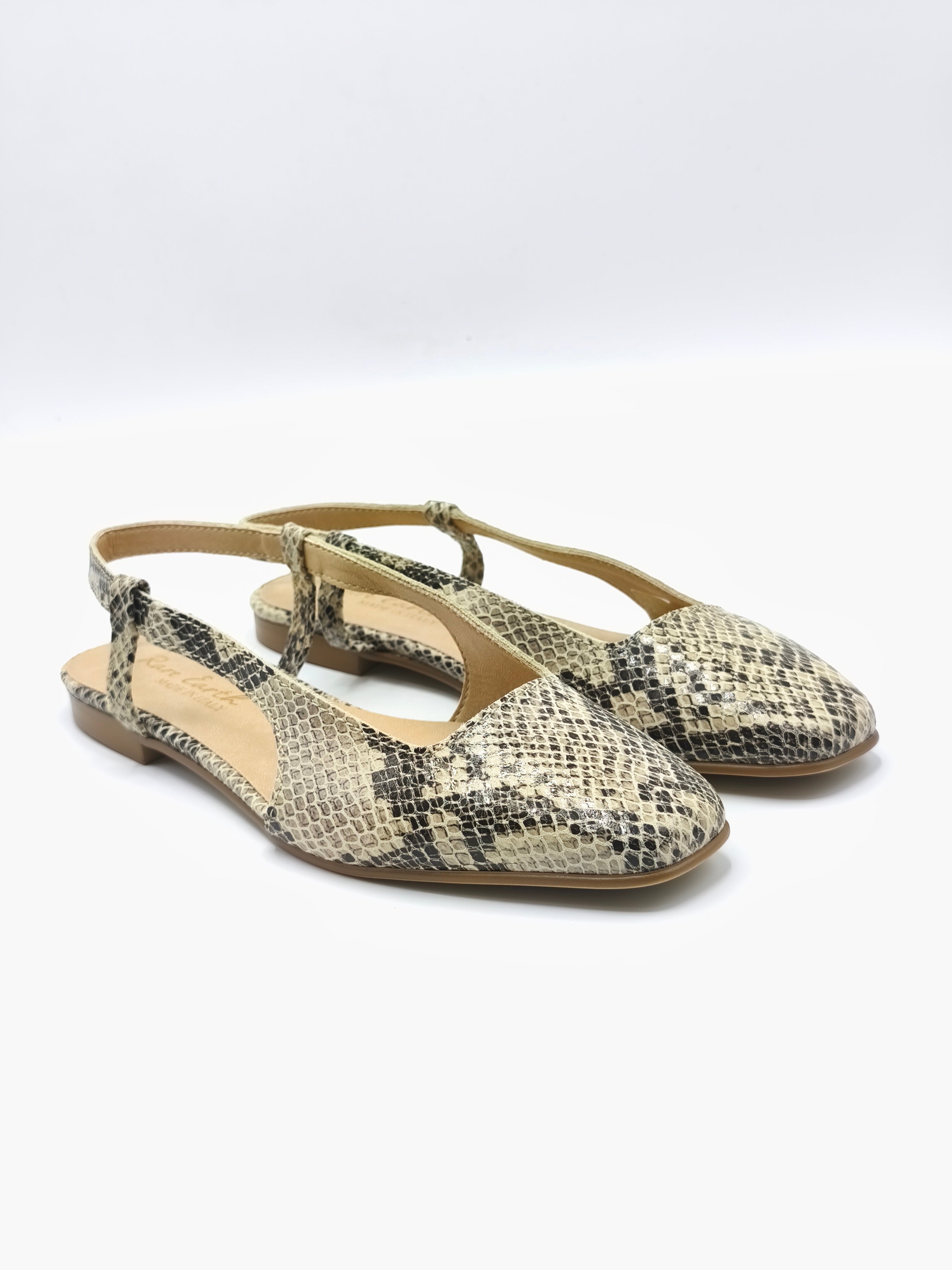 Slingback in pelle stampa pitone