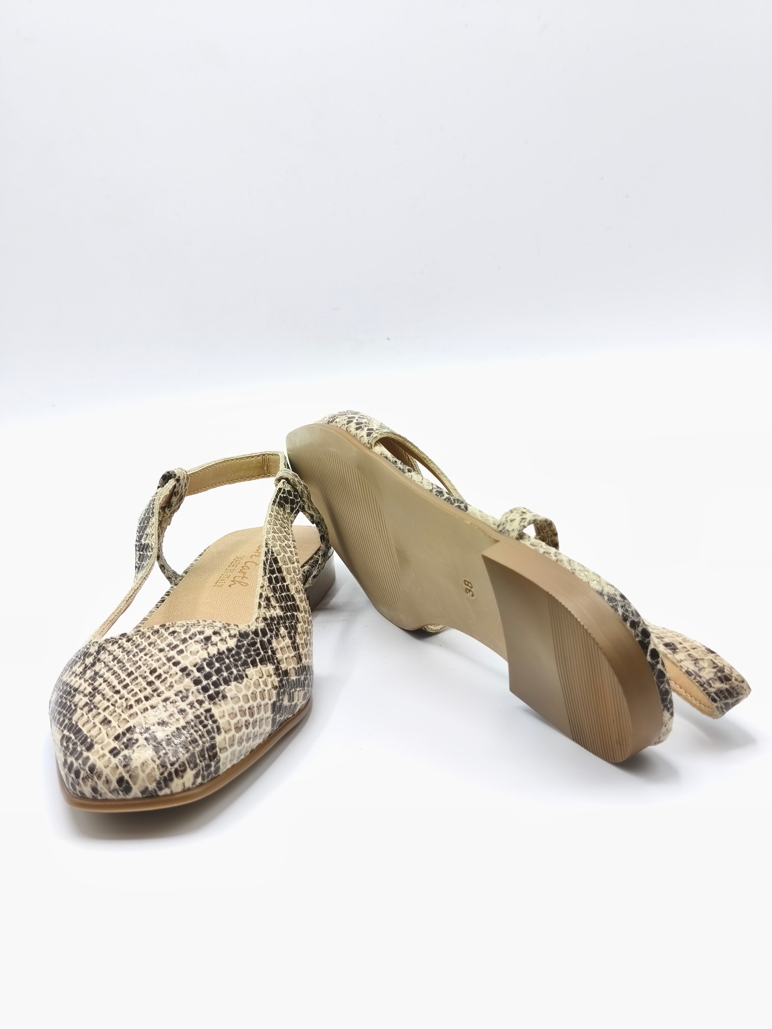Slingback in pelle stampa pitone