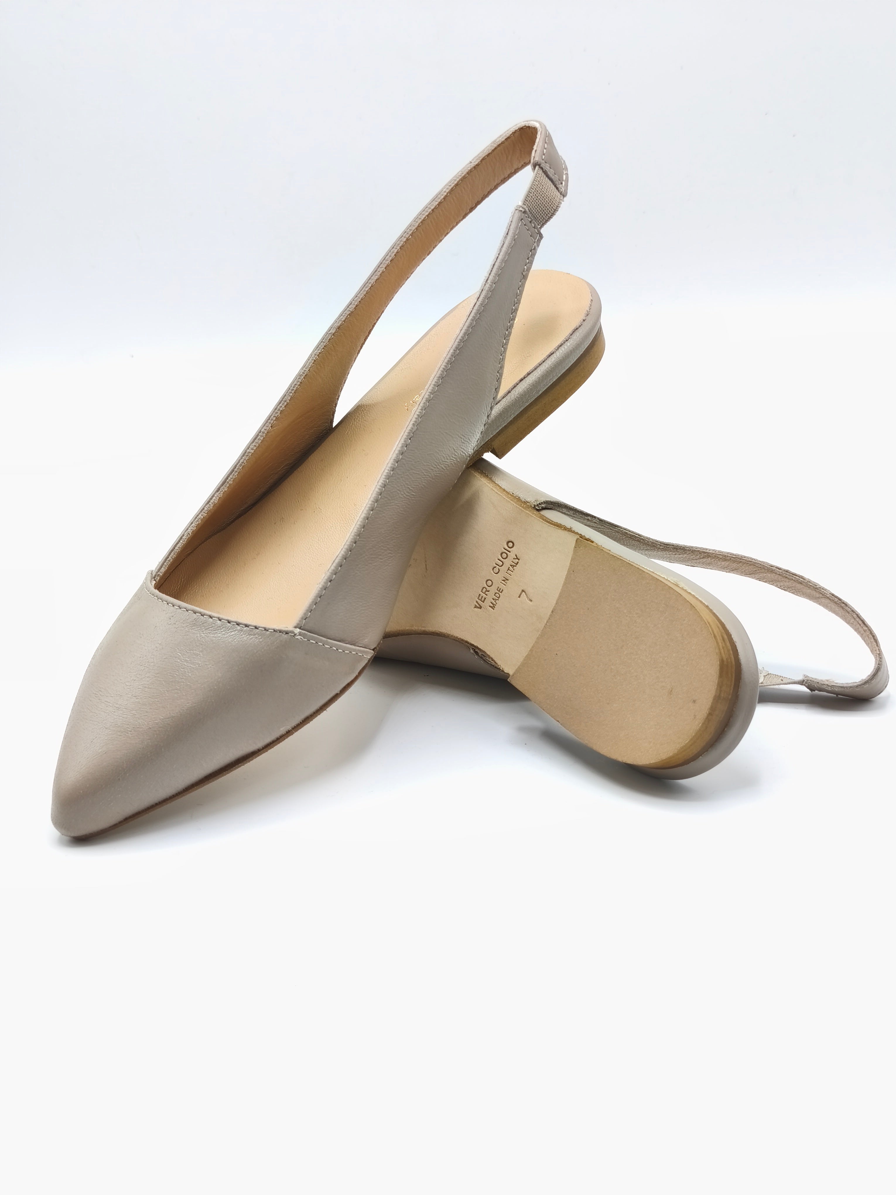 Slingback in pelle