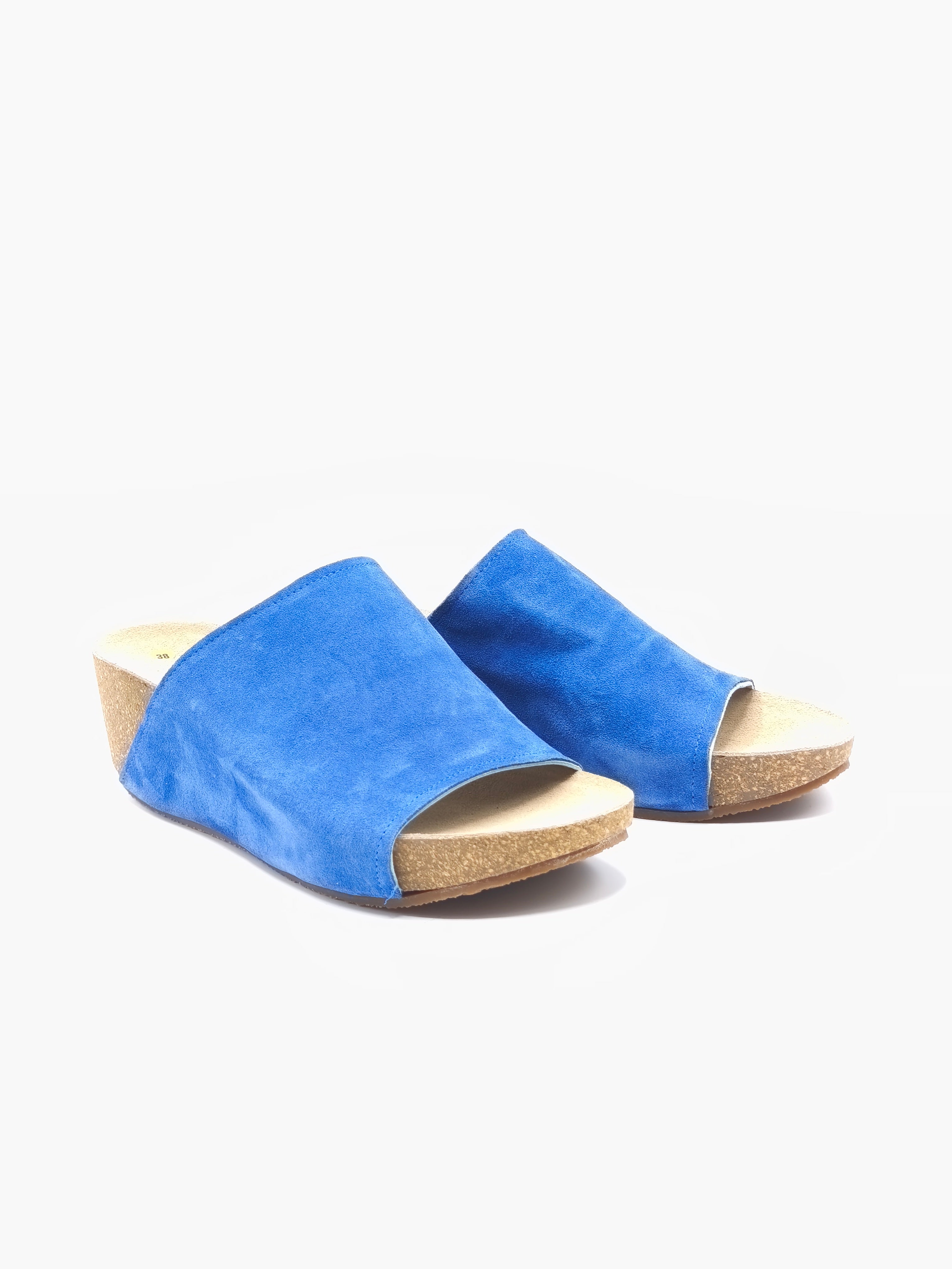 Sandali scalzati in pelle scamosciata