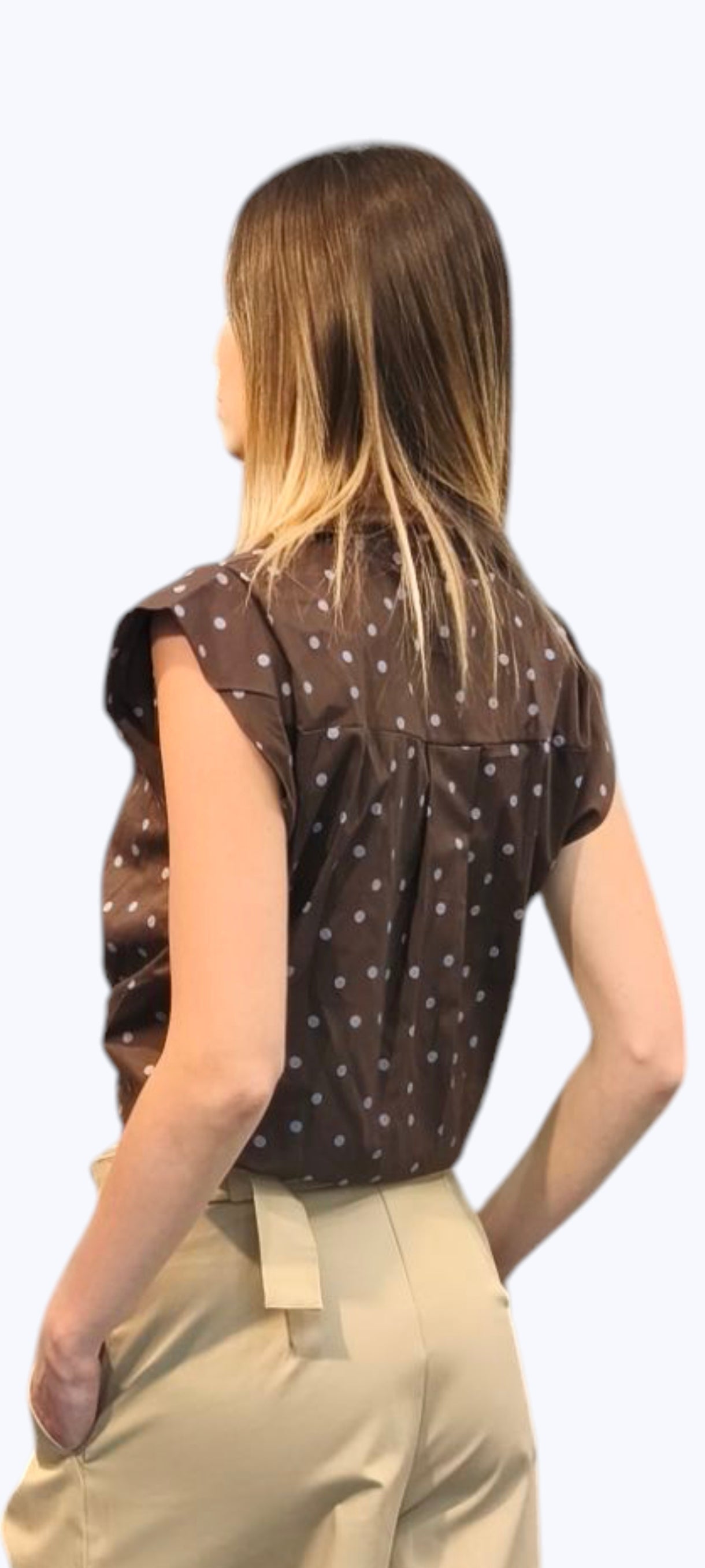 Camicia in cotone a pois