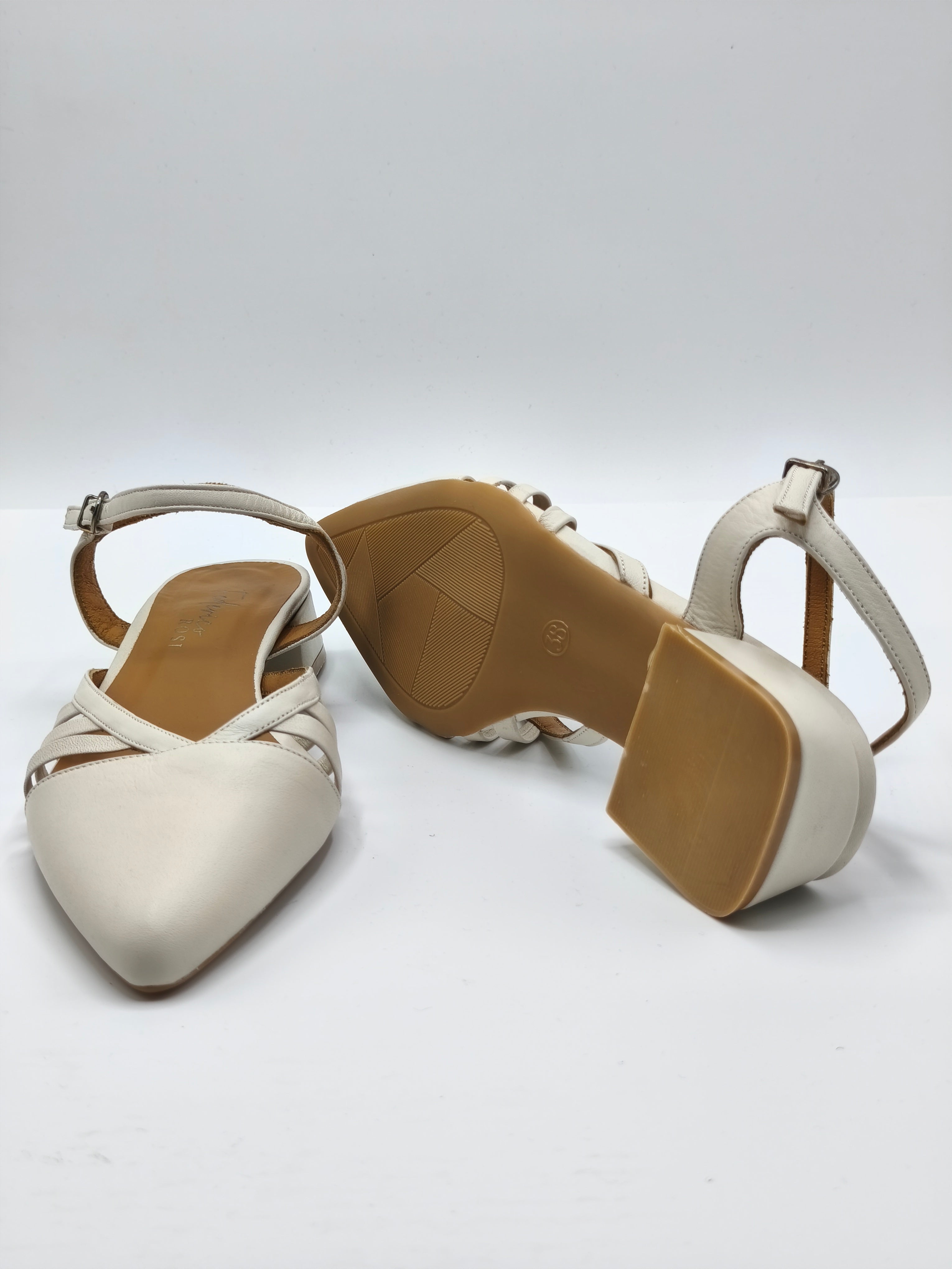 Slingback in pelle a punta