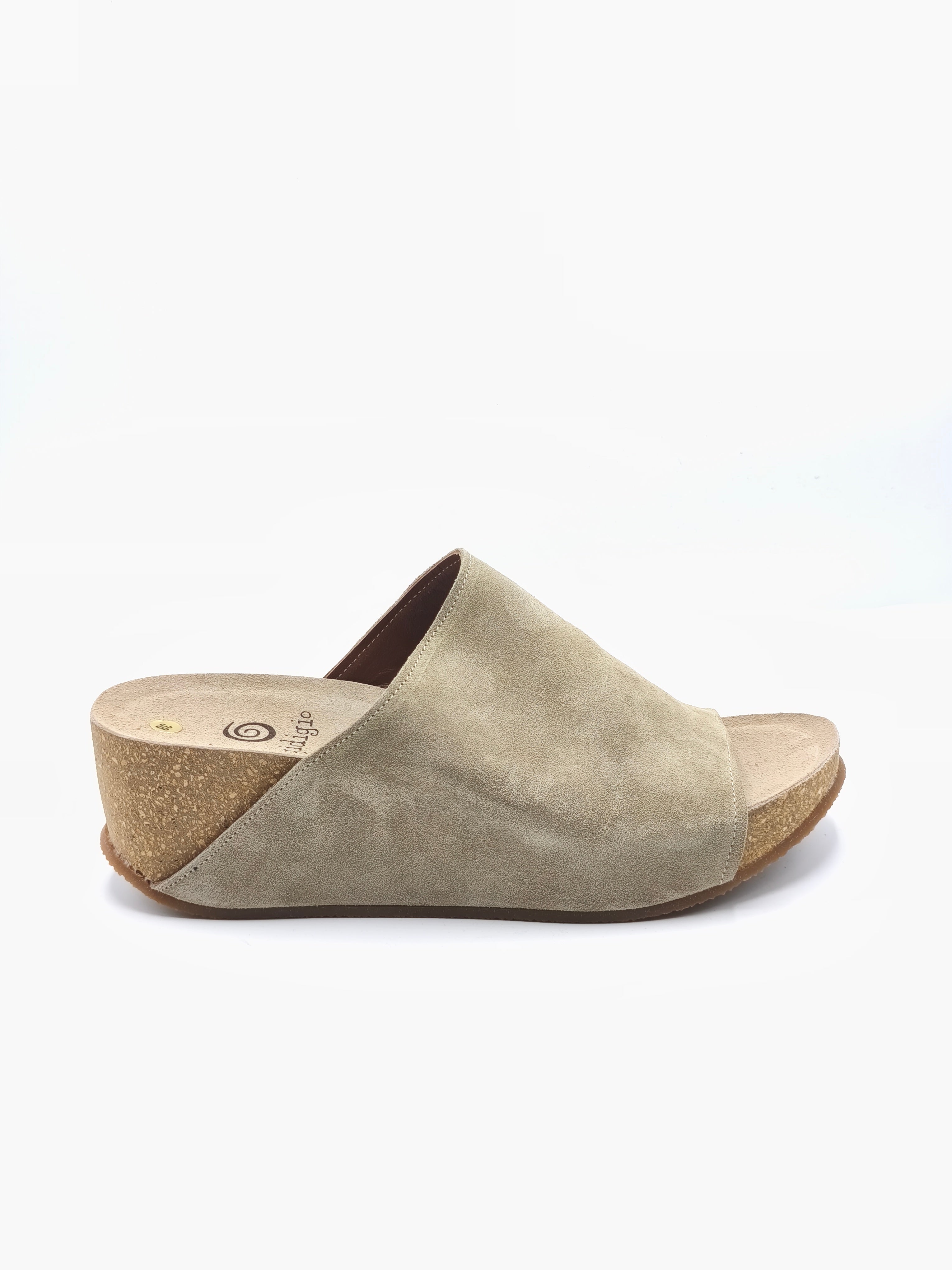 Sandali scalzati in pelle scamosciata