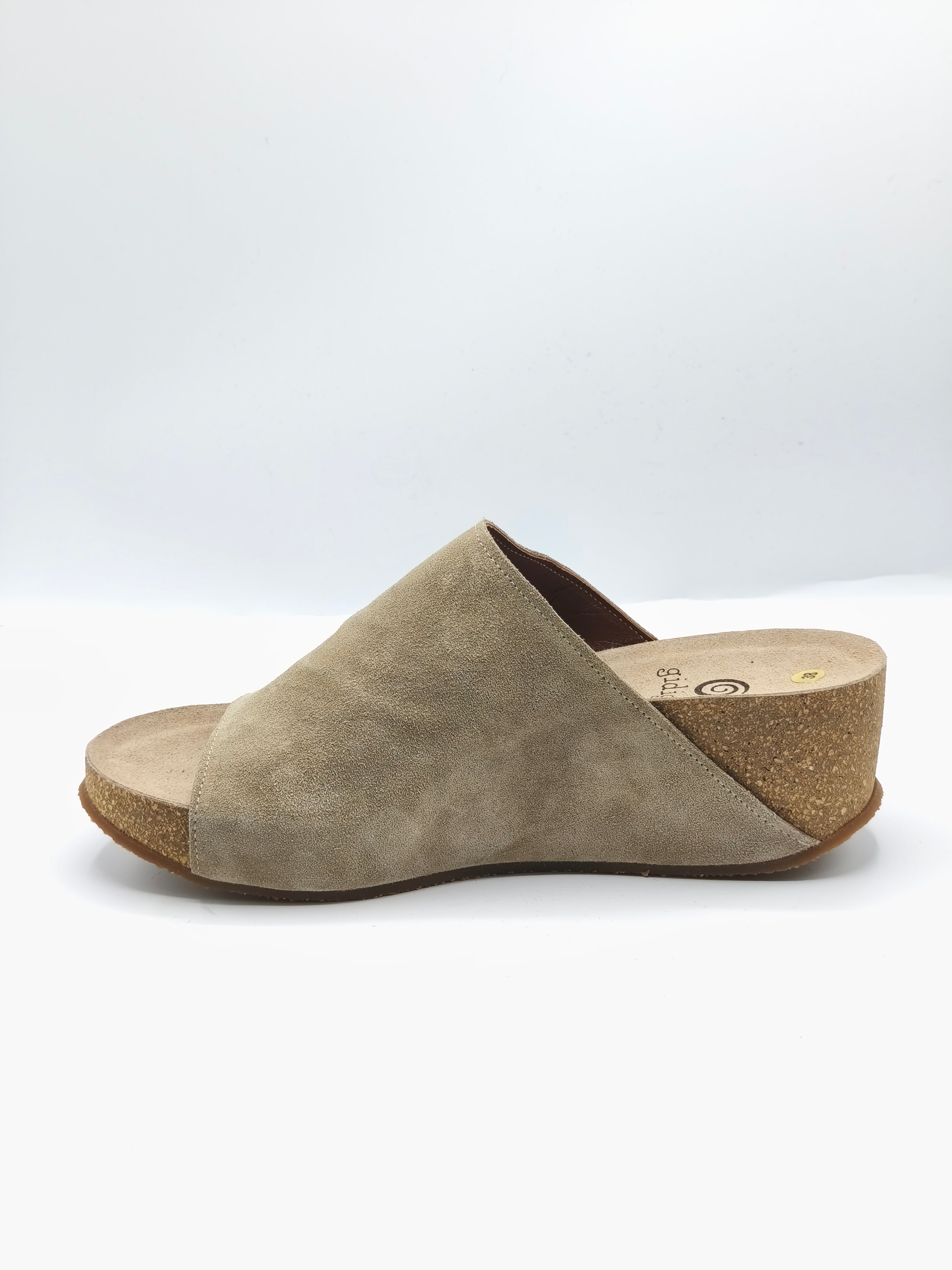 Sandali scalzati in pelle scamosciata