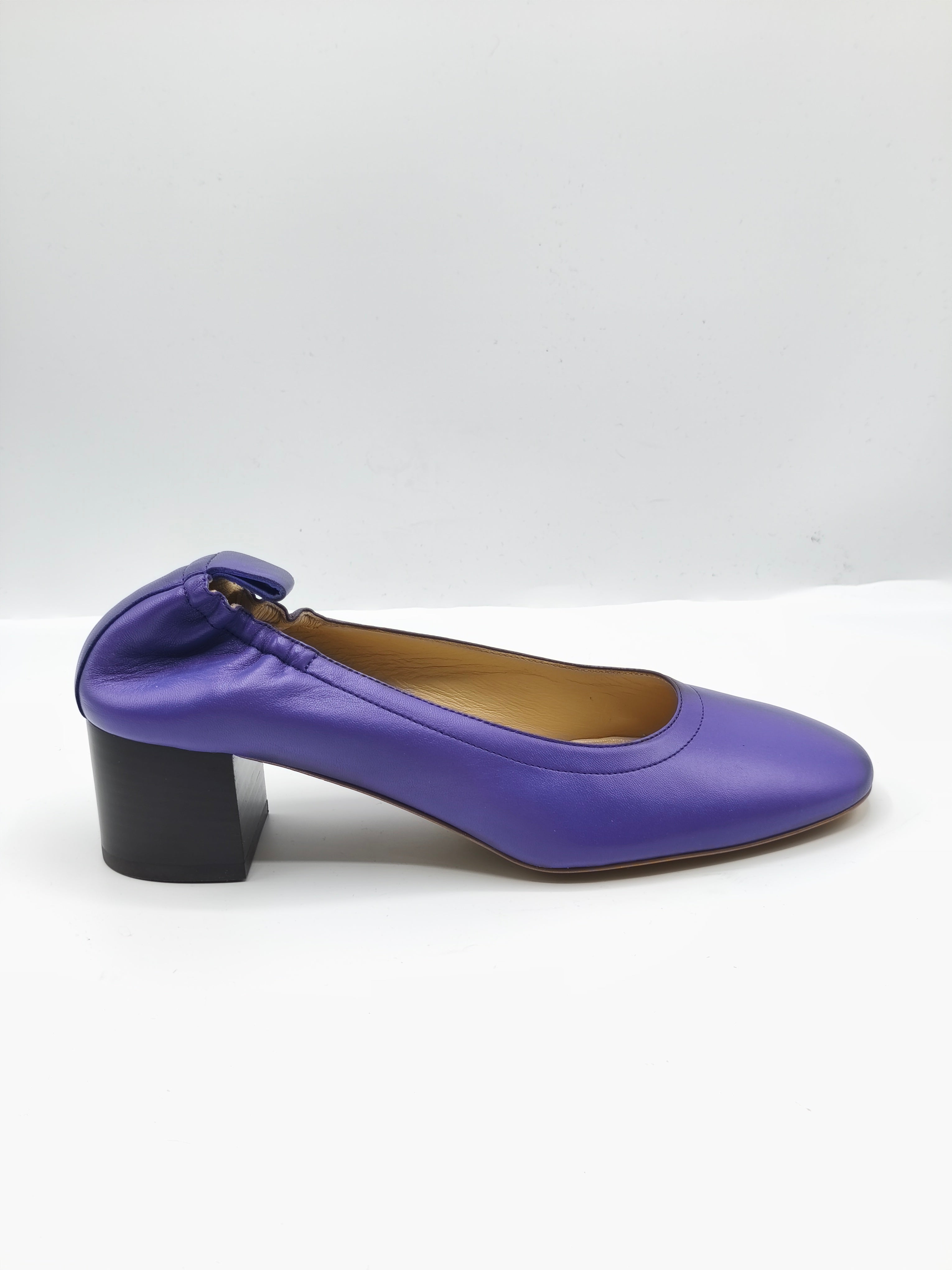 Décolleté in pelle morbida viola – Tacco 5 cm