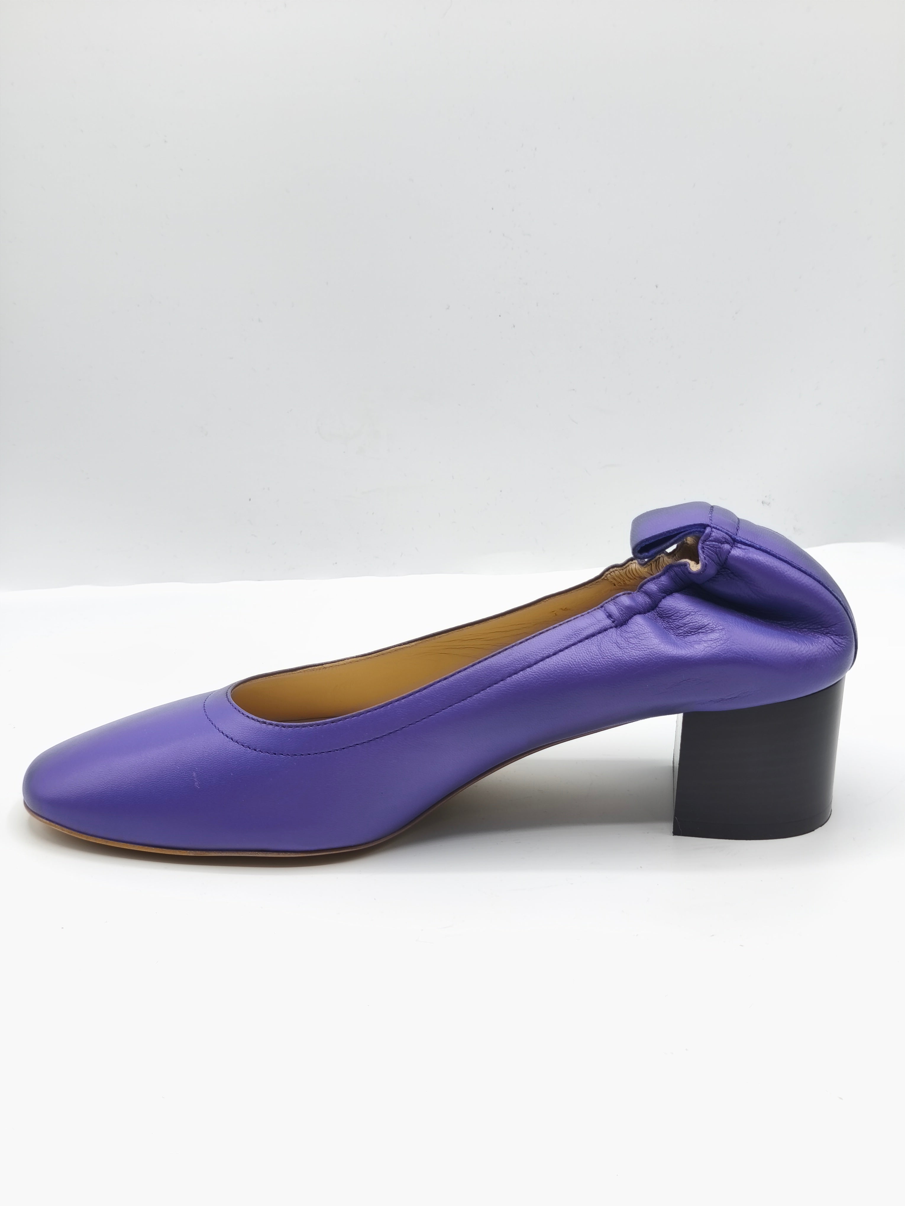 Décolleté in pelle morbida viola – Tacco 5 cm