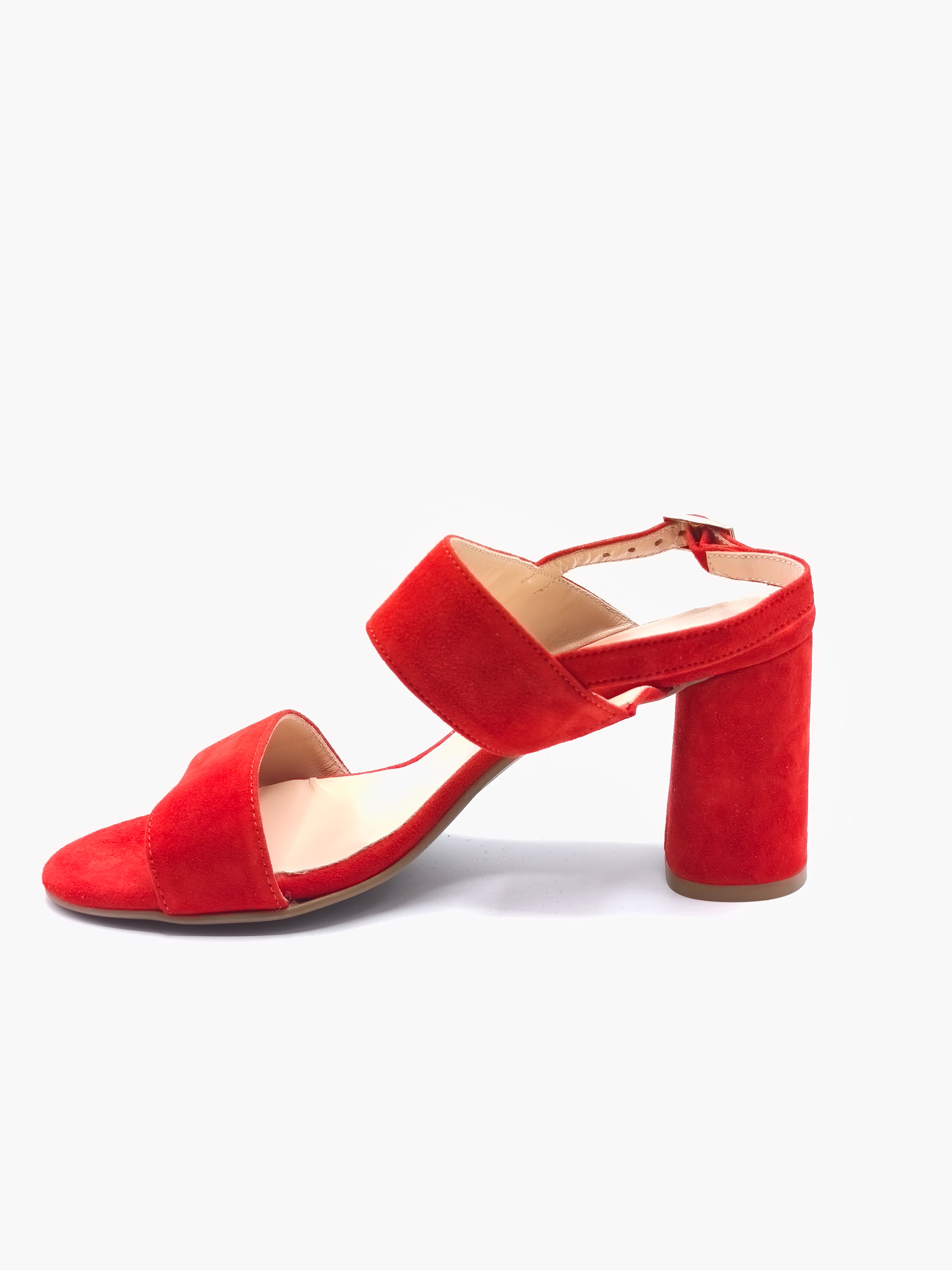 Sandalo in pelle scamosciata – Tacco 8 cm – Made in Italy