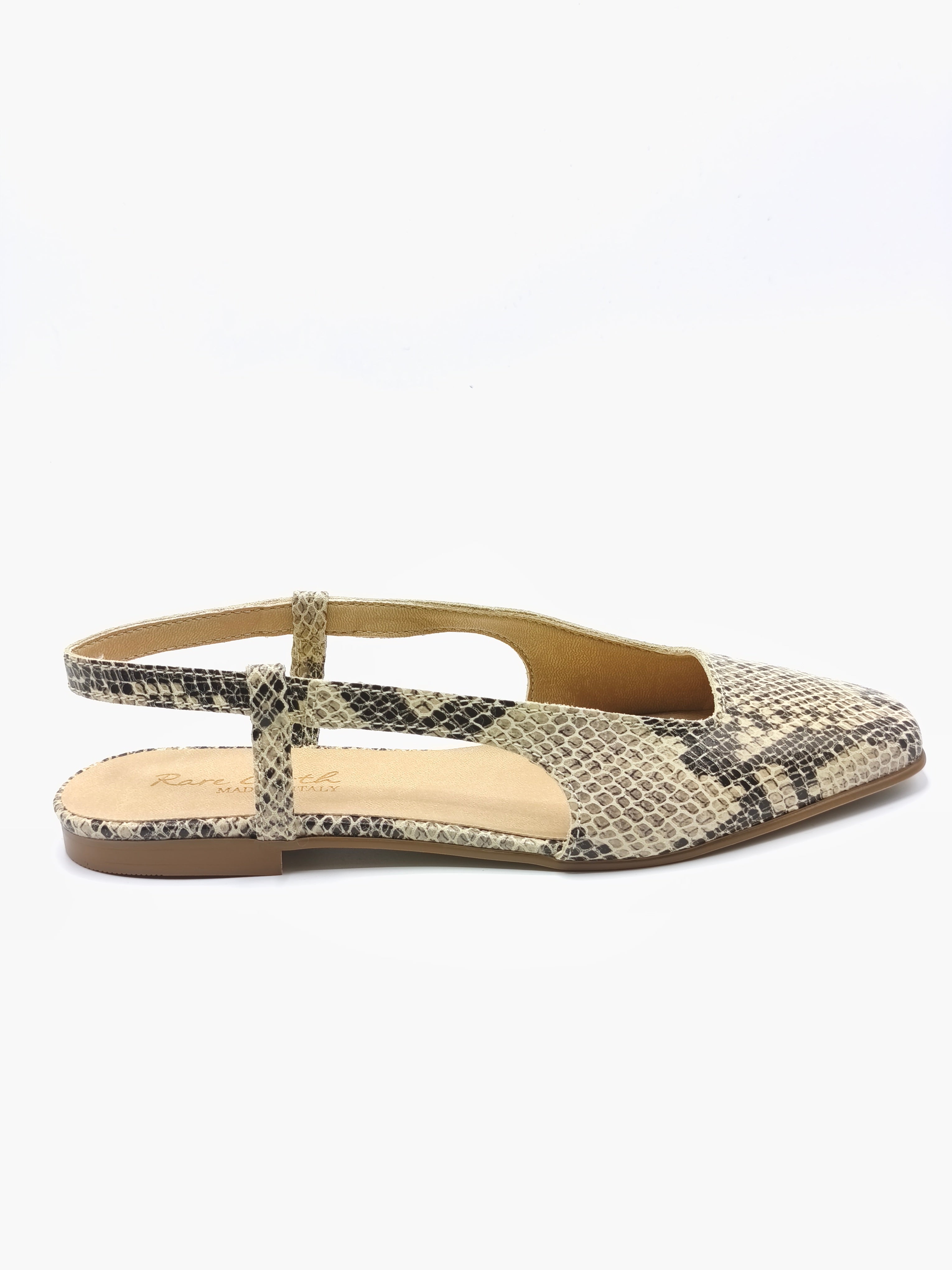 Slingback in pelle stampa pitone