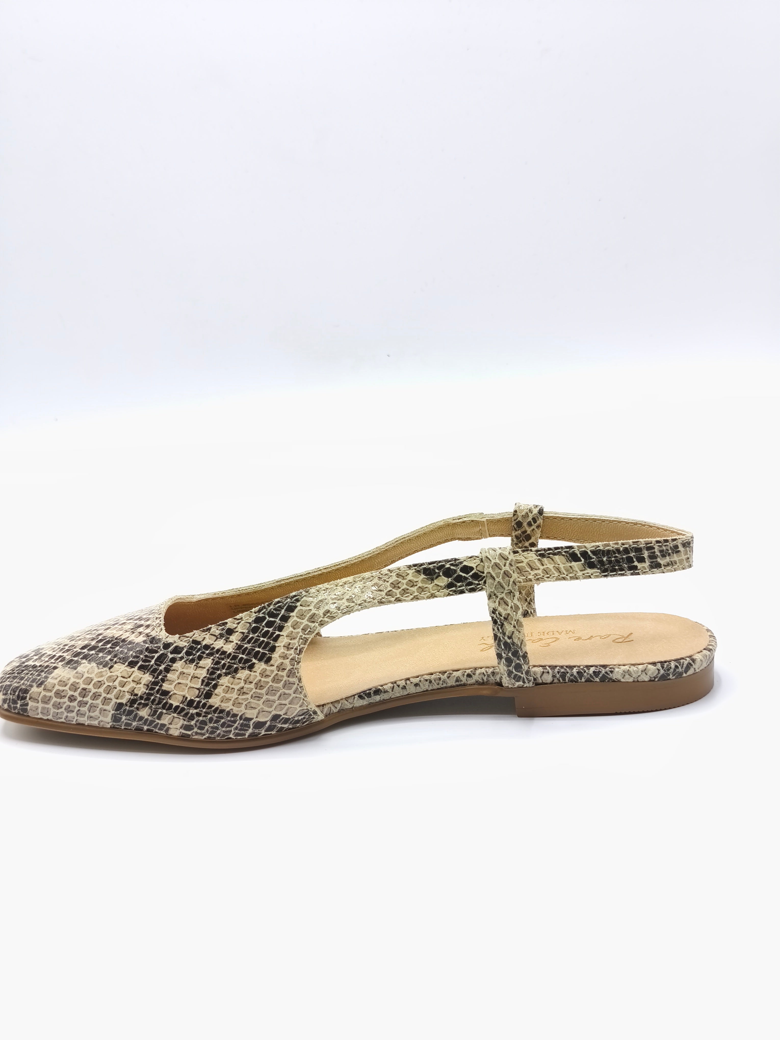 Slingback in pelle stampa pitone
