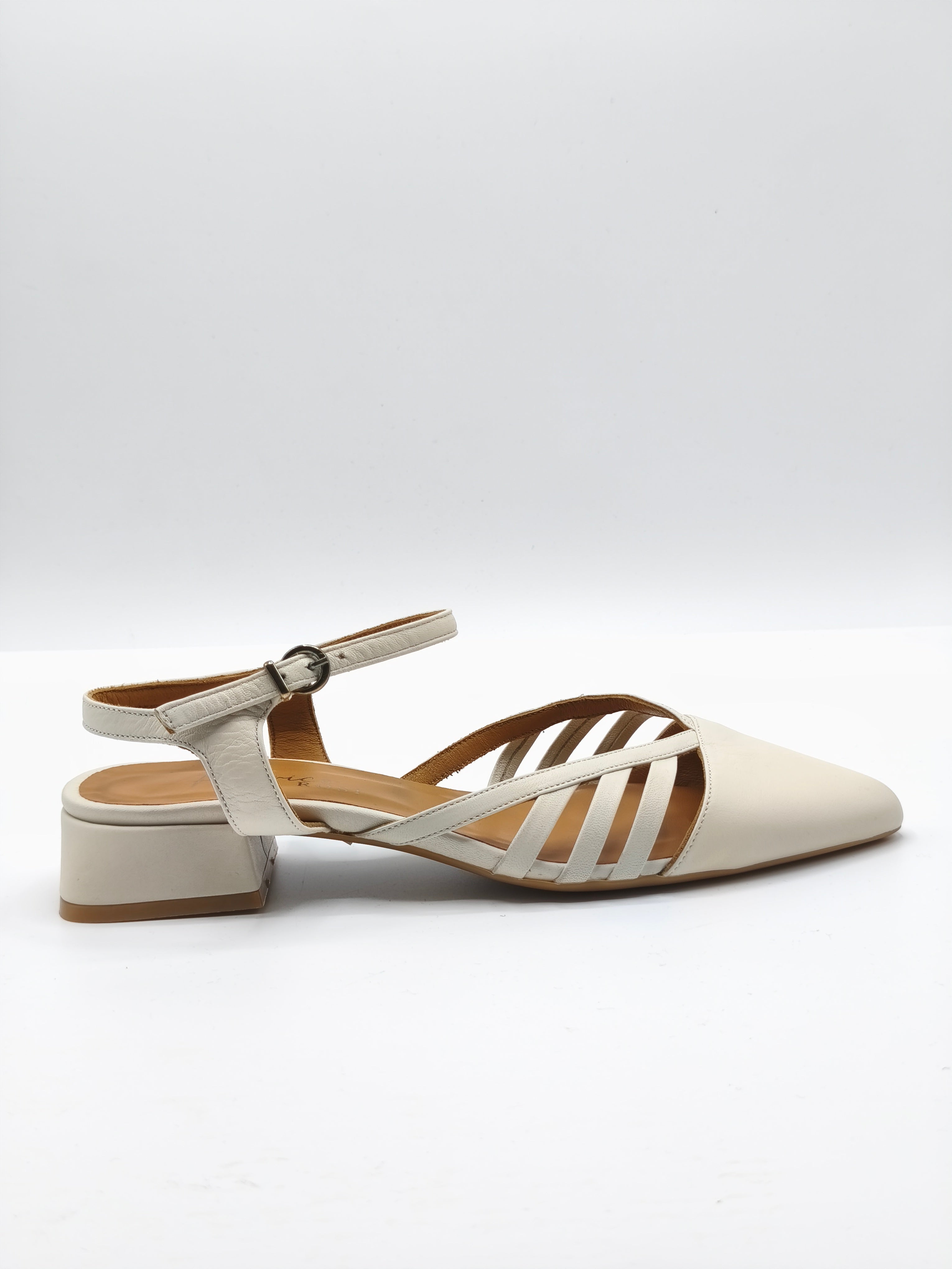 Slingback in pelle a punta