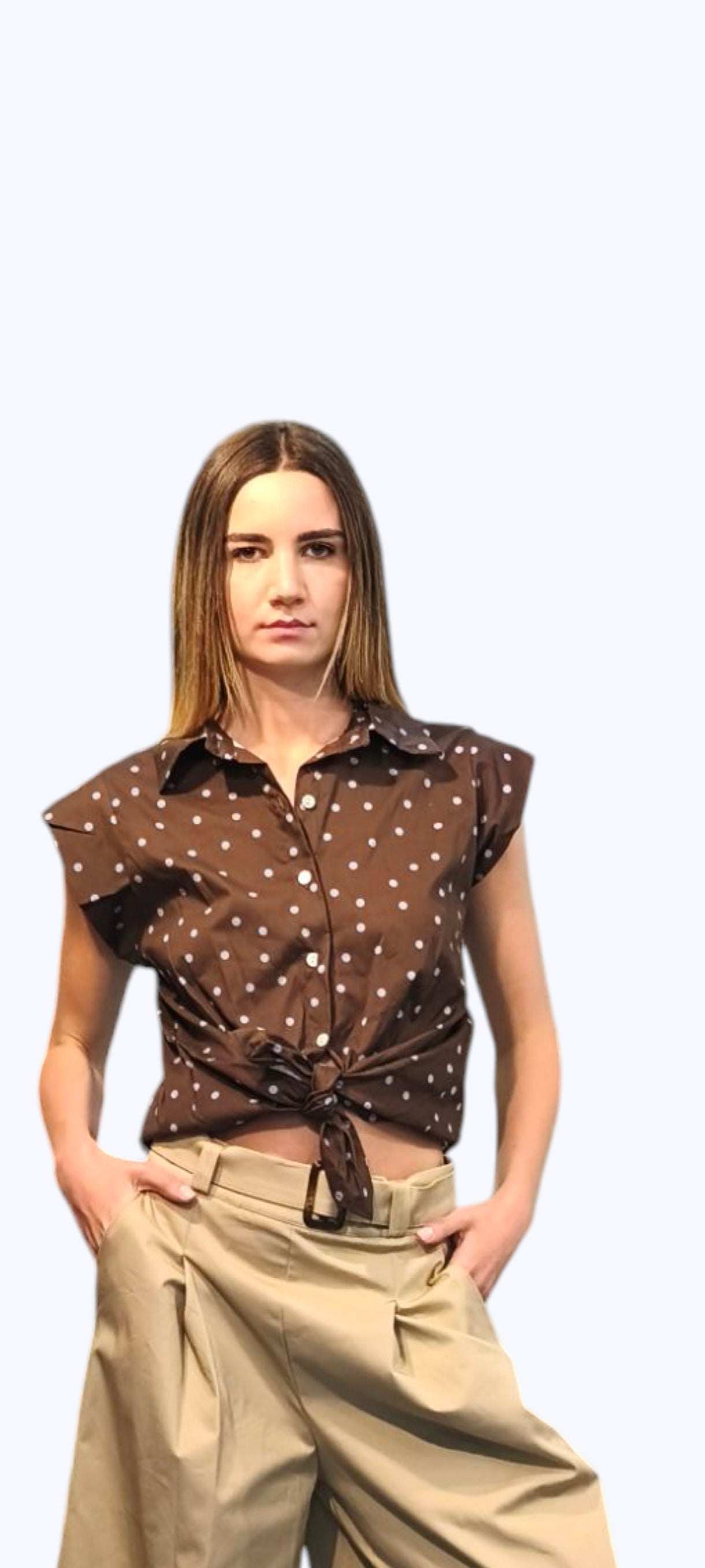 Camicia in cotone a pois
