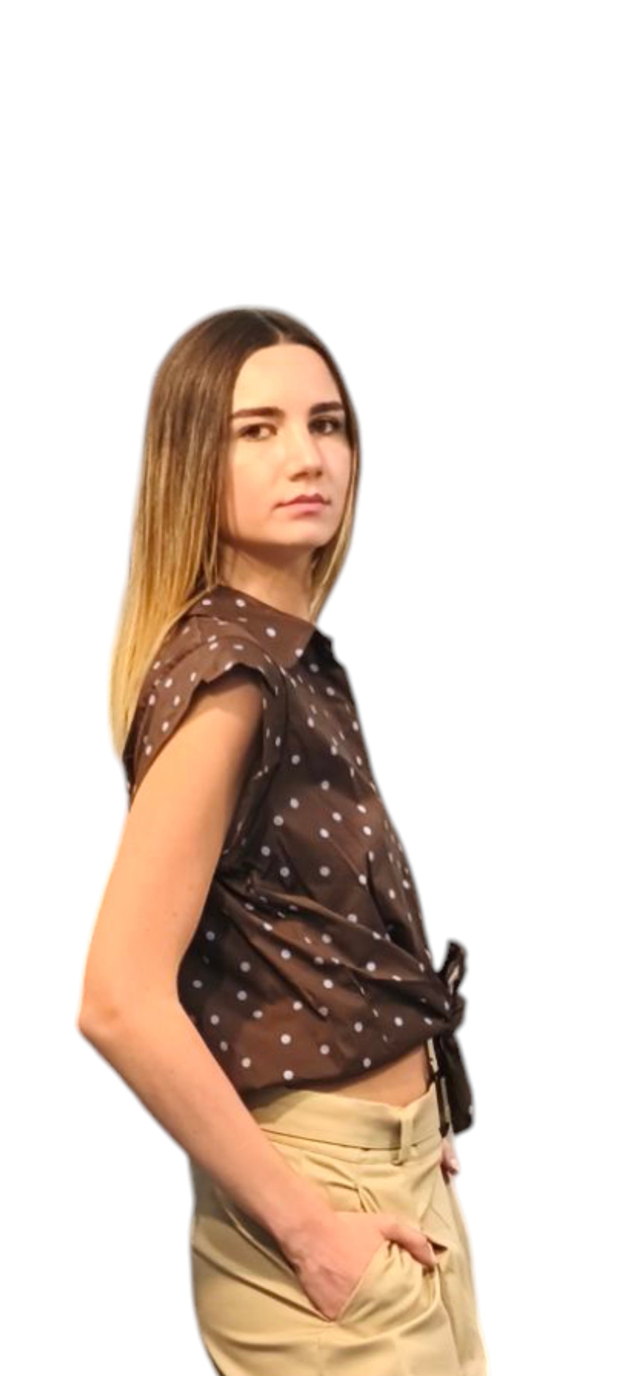 Camicia in cotone a pois